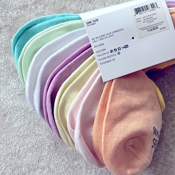 Brand New HUE 7-Pack Sock of the Day Colorful Cocktail Drink Liner Socks No Show - Picture 4 of 16